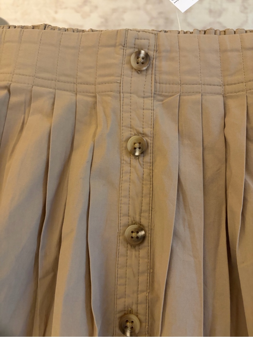 J. Crew Beige Button-Front Midi Skirt - Picture 3 of 10